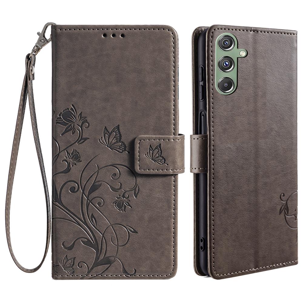 For Samsung Galaxy M34 5G/F34 5G Case PU Leather Card Slots Holder Pocket Butterfly Flower Phone Cover
