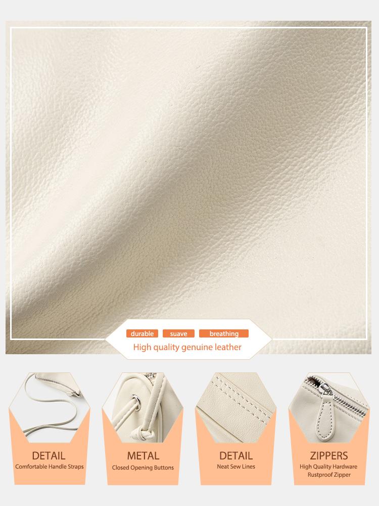 Zency Small Genuine Leather Bag Simple Women's Crossbody Satchel