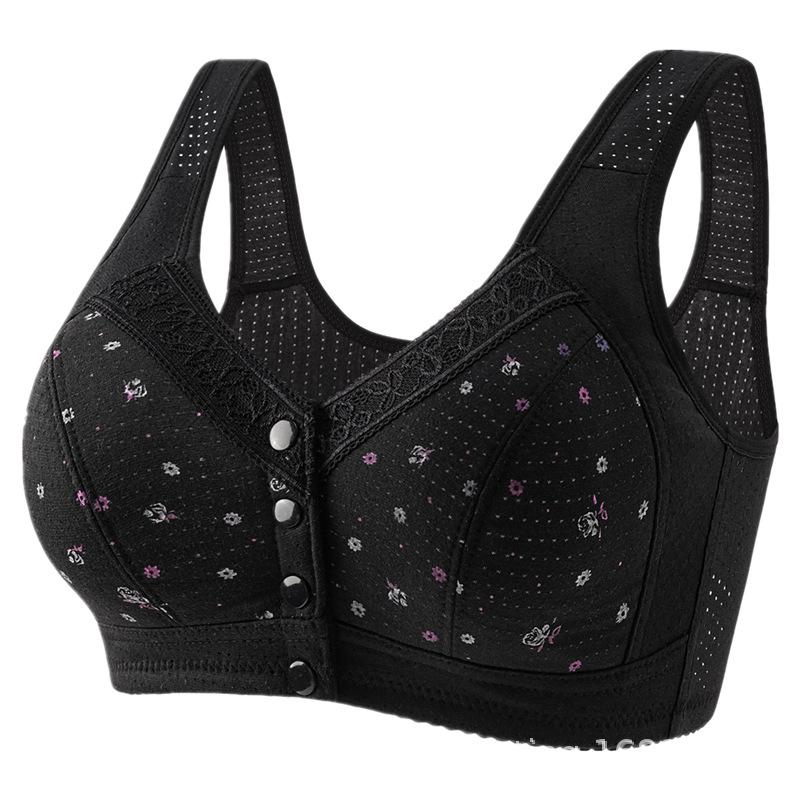 Floral Front Button Wireless Comfort Everyday Bra