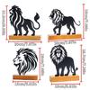 Metal Lion Statue with Wood Base Centerpieces Table Top Sign Hollow Out Iron Art Animal Sculpture Desktop Ornament Gift