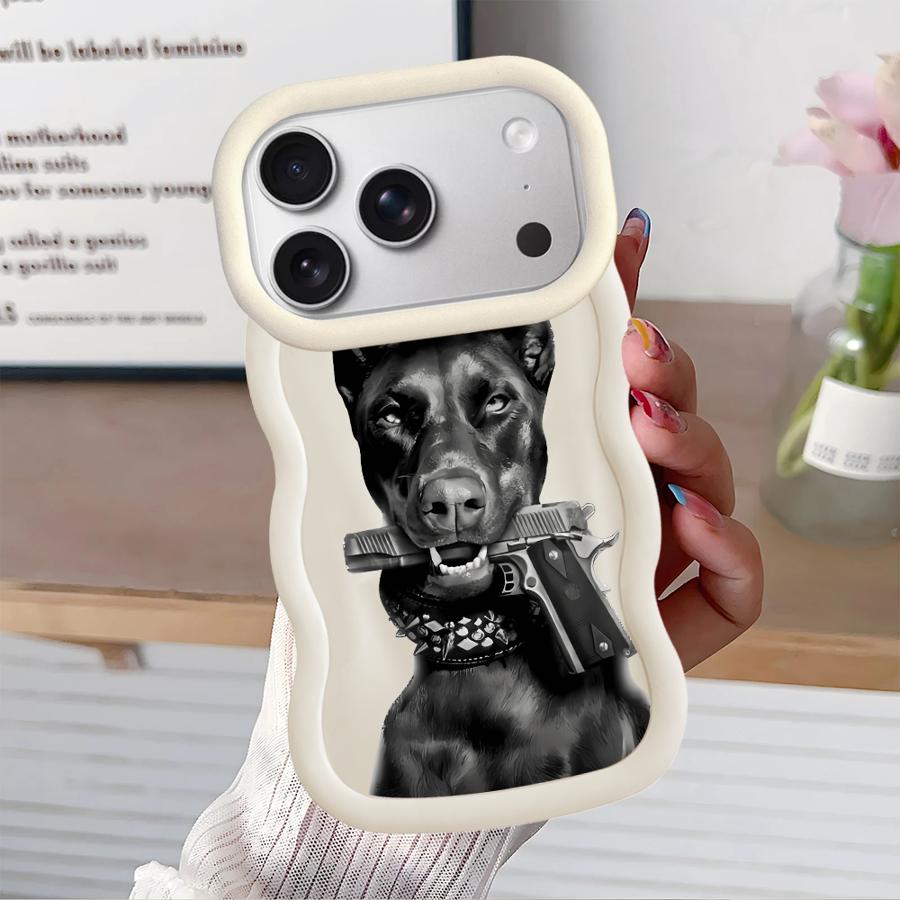 Case for iPhone 8 12 15 Plus 16 Pro Max 14 11 XR 13 17 Air Soft Phone Cover Trendy Doberman