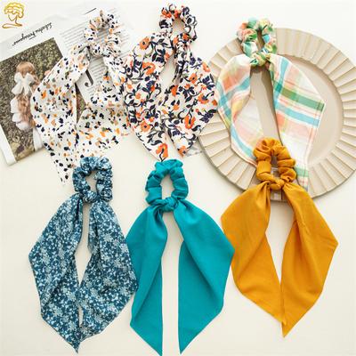 Scrunchies Tie Hair Long Streamer Hair Ring Hair Accessories Girl Broken Flower Large Intestine Hair Ring Hair Accessories Head Rope