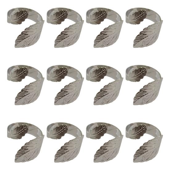 Leaf Napkin Rings Reusable Metal Napkin Holders Vintage Leaf Shaped Napkin Rings for Holiday