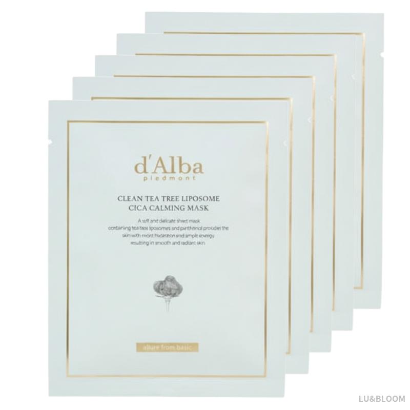 d'Alba Clean Tea Tree Liposome Cica Calming Mask 5 Sheets / 10 Sheets (+Free gift)
