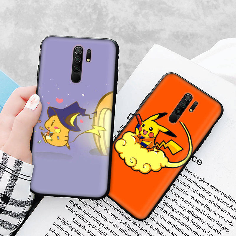 Black Case for OPPO Reno 8 6 5 4 Pro Plus Find X3 A17 A3 A31 A38 A40 A53 A54 A55 A74 A76 A78 A77 A80 A94 A95 A96 Lite K-88 Pikachu Pokemon