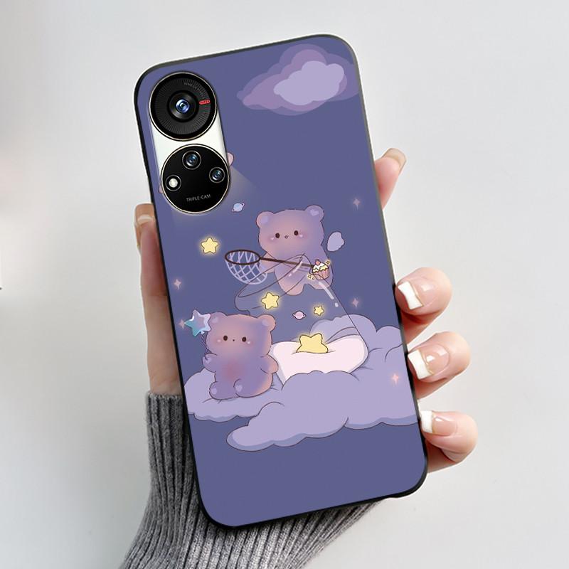 Hülle für ZTE Blade V40S / Axon 40 SE / V70 Pro Hülle Ästhetisch Niedliche Katze Astronaut Weiche Schwarze Matte Schutzhülle Rückseite