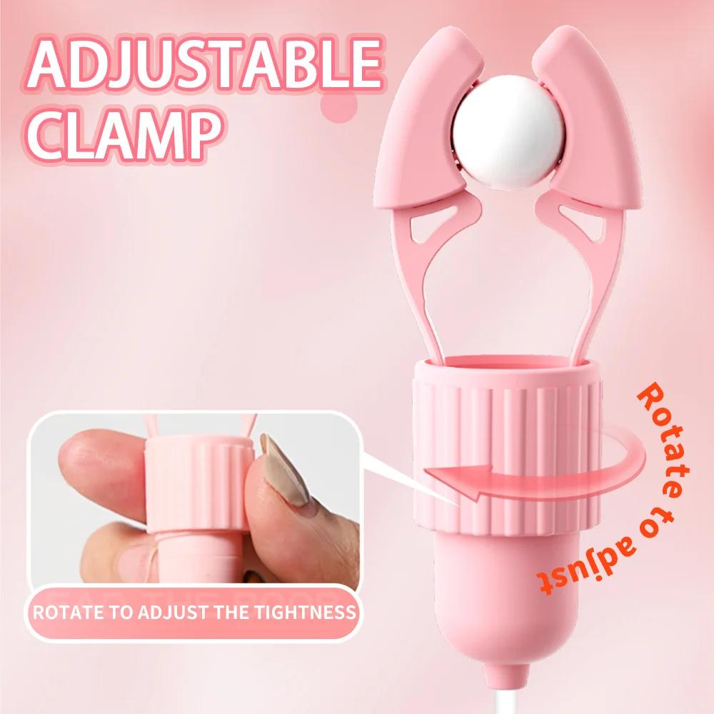 Nipple Clamp Sucking Vibrator Tongue Licking Vibrator Breast Massager Masturbation Clitoris Clip Stimulator Sex Toys for Women