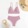 New European and American Split Swimsuit Bikini Sexy Halter Striped Women Slim Seaside Vacation Swimsuit