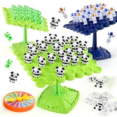 48pcs Balancing Tree Toy Educational Board Game Panda Astronaut Balan Board Tabletop Party Funny Parent-Child Interactive Game
