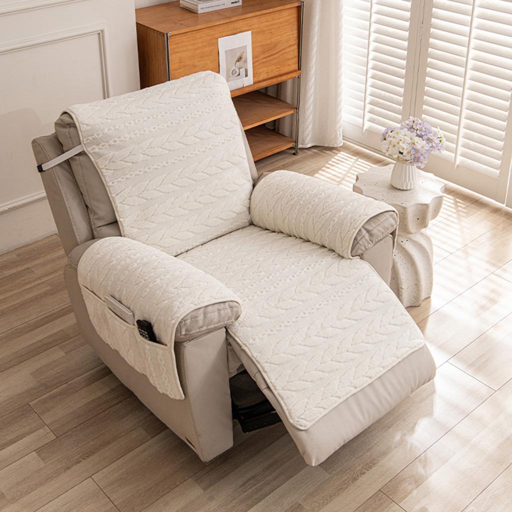 Autumn and Winter Warm Integrated Massage Lounge Chair Cushion Plush Sofa Towel Seat Cushion, First-class Single Seat Cushion