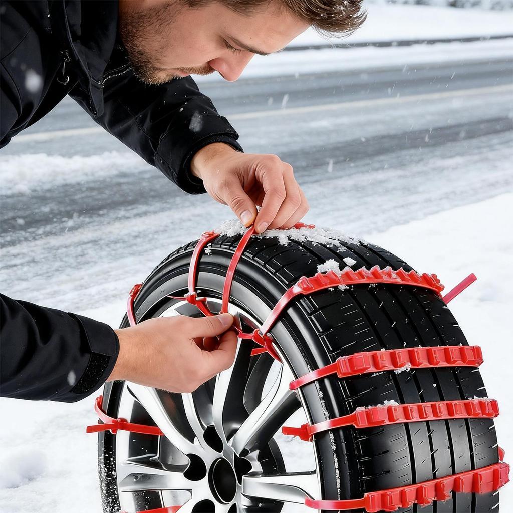 20Pcs Anti-Skid Snow Chains Automotive Tire Zip Ties for Snow Wheel Anti-Slip Chains for Sedan SUV Truck Outdoor Winter Driving