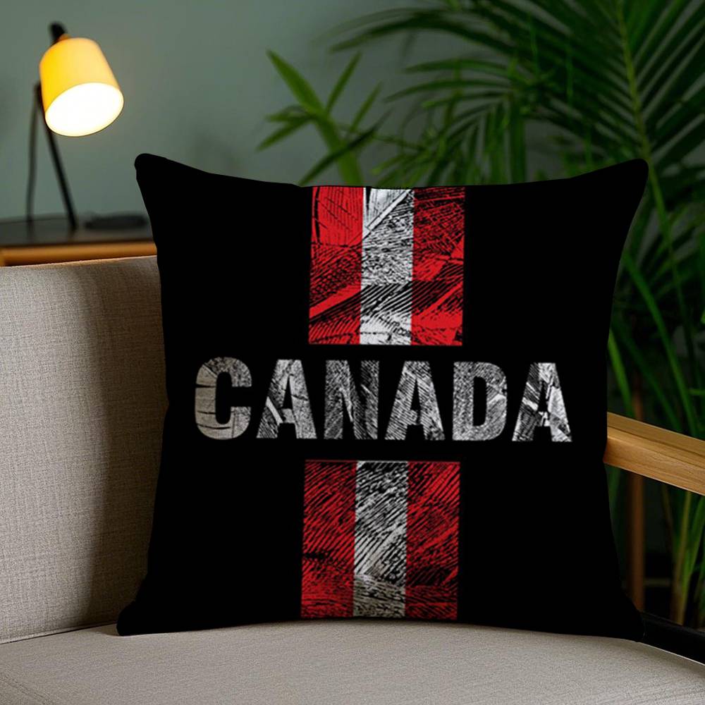 Canada Canadian Flag CA Leaf Pillow Case Sofa Short Plush Double-sided HD Printing Room Home Office Gift Cushion Cover