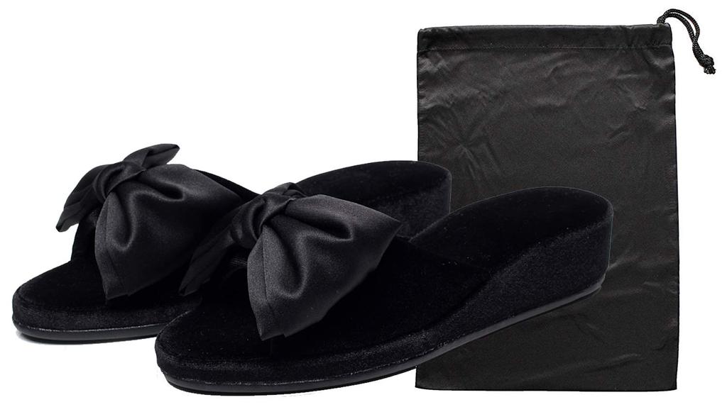 Portable 4cm heeled slippers for indoor perfect for entrance entrance and school Black with storage size S to women's use, graduations, ceremonies,