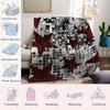 Ruby Star Grid Flannel Blanket Warm Soft Halloween Christmas Couch Warm Cozy Decorative Decor Gift for All Season