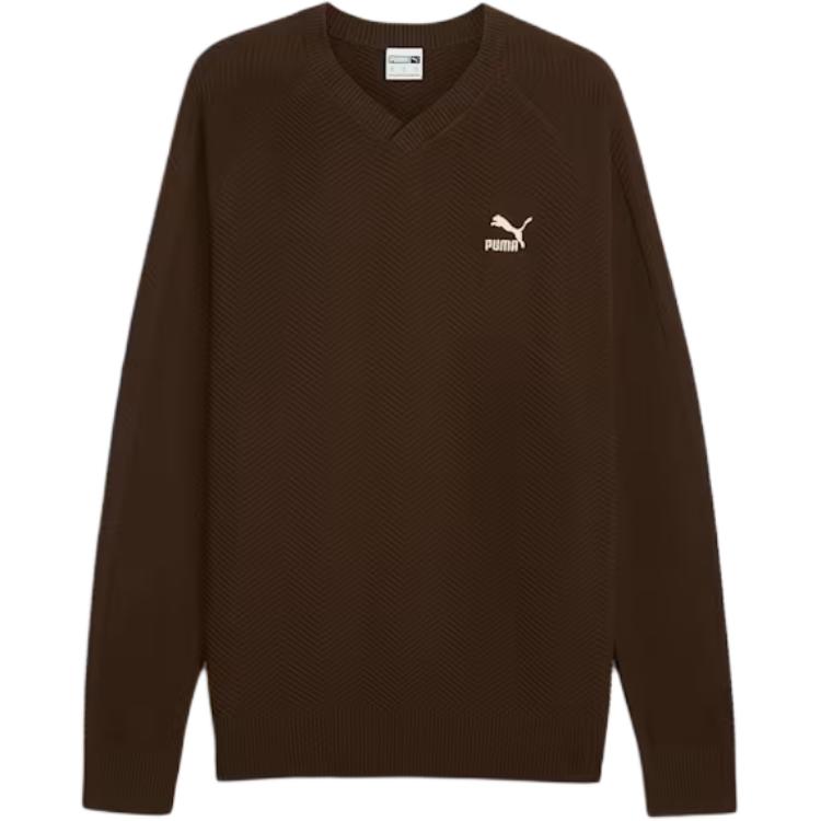 

Puma Пуловер с V-образным вырезом T7 Удобный трикотажный свитер с длинным рукавом мужской свитер Темно-кофейно-коричневый 627593-65 M