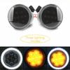 Pair LED Amber Grill Turn Signal Light for Jeep Wrangler JK 07-18 Halo Ring Angel Eye DRL Smoke Lens