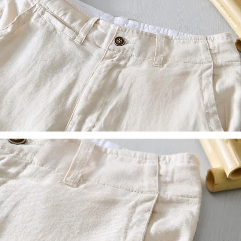 Summer 100% Linens Men's Shorts Holiday Beach Short Baggy Pants Breathable Men Clothing Fresh Color Straight Casual Shorts