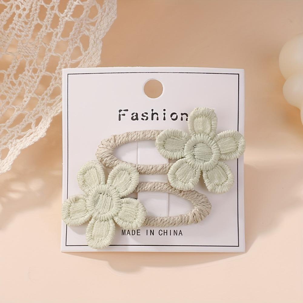 

2pcs Weaving Fabric Hair Clip Morandi Multi-color Design Exquisite Craftsmanship European Daily Styling Fashionable Accessories