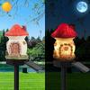 red mushroom shop garden decoration resin cute mushroom shop fall ground Wireless dusk to dawn LED reconnaissance Solar-powered lamp, lamp. light,