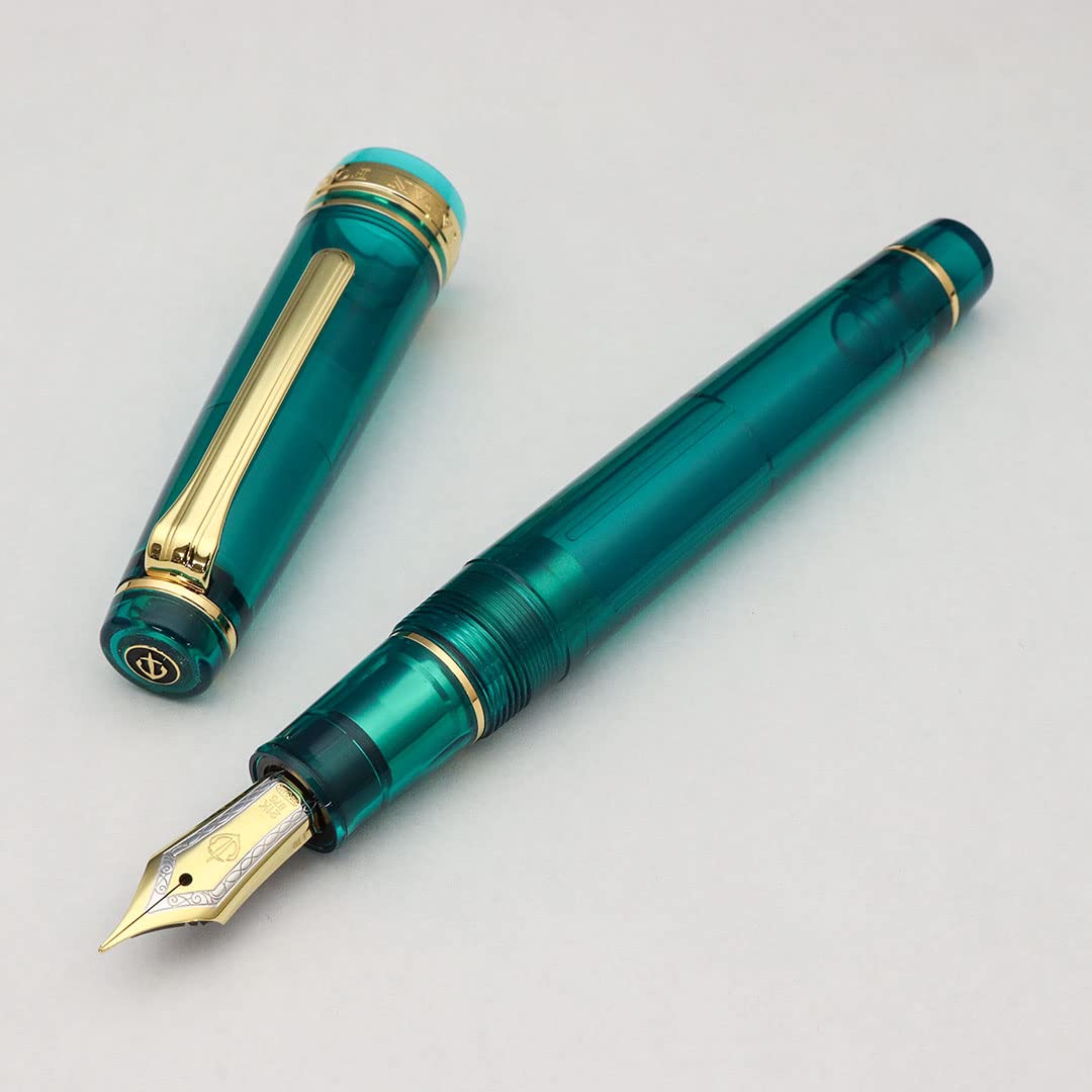 

WANCHER Limited Fountain Pen SAILOR Original Professional Gear Turquoise Blue 21K Fountain Pen Special Production Extra [Продукція Wancher] (Е. Ф. Добре)