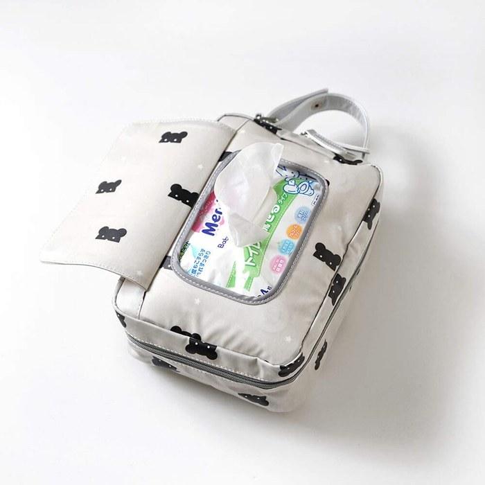 10mois DiMoa One-Touch Diaper Pouch (with Flap) Bear Mask 1 pc (x 1) 19151012 Multicolor
