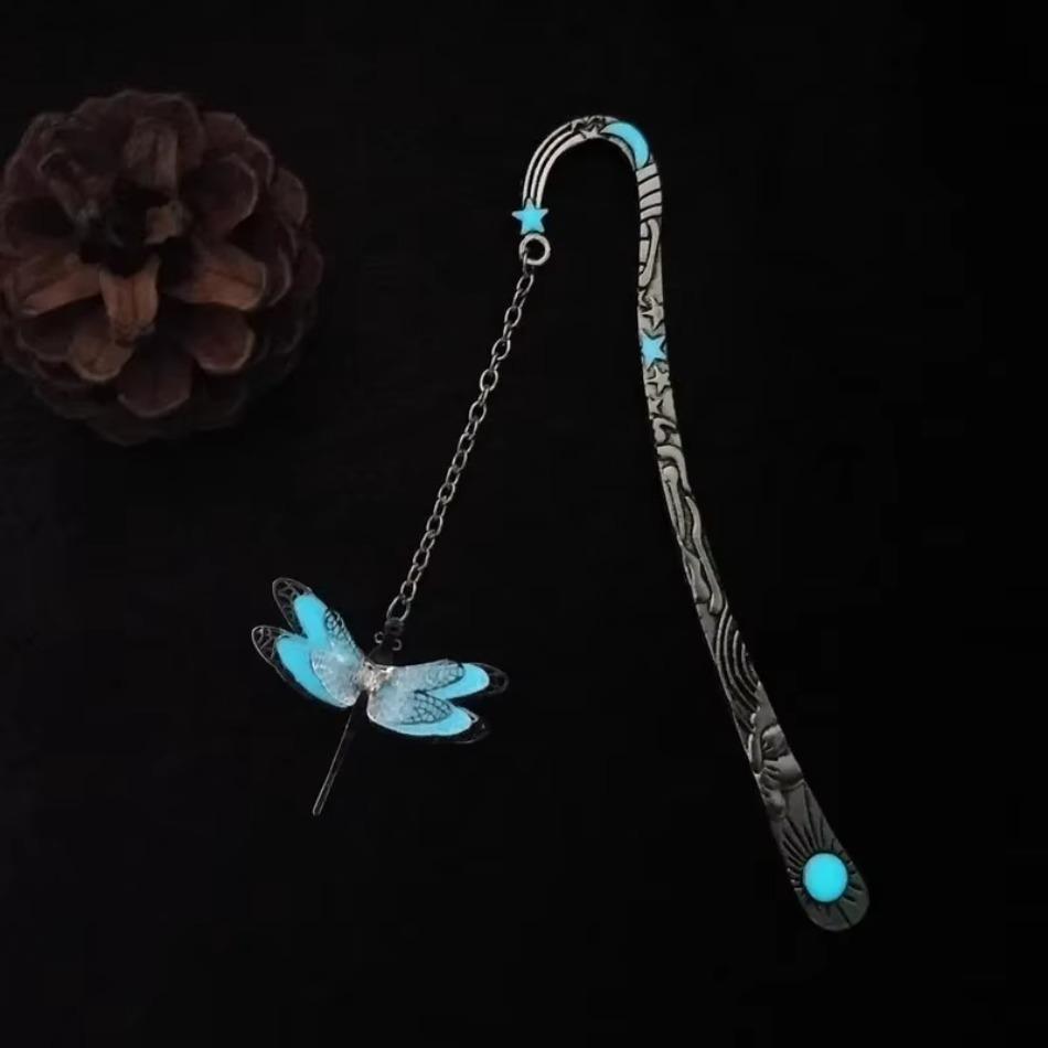 Dragonfly Bookmark Cultural and Creative Product Luminous Metal Bookmark Fluoresnt Butterfly Creative Culture Student Bookmark
