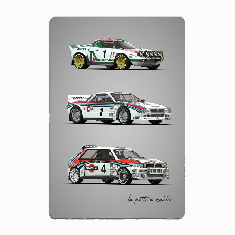 Lancia Classic Sports Quattro S1Rally Car Blueprints Metal Plaque Poster Club Home Bedroom Bar Tin Sign Room Decor Wall Decor