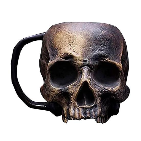 Hrnek Lebka Nerezová Ocel Lidská Lebka Hrnček na Kávu Strašidelný Zombie Pivní Krýgl Korbel Čajový Šálek Halloweenská Hororová Tematická Párty Dárek pro Muže