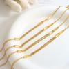 Christmas Geometric Double-Layer Chain Bracelet: Women's 18K Gold-Plated Titanium Steel Rectangular Openwork Design (E179)