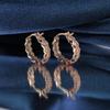 Unique Rose Gold Plated Silver 925 Jewelry Natural Tourmaline Hoop Earrings for Women Birthday Gift Party Wear