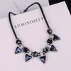 JMXD- Fashion Exaggerated Crystal Pointed Triangular Geometric Collarbone Chain Hip-hop Personalized Rhinestone Short Sweater Chain