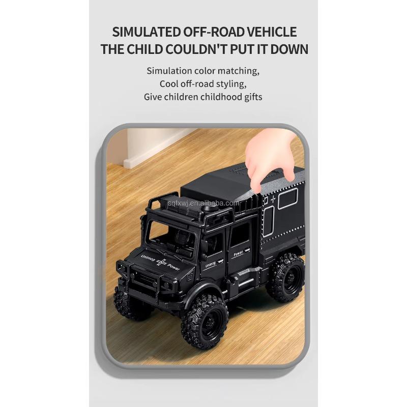 New Design Military Armored Car Model 4WD Off Road  Friction Diecast Vehicle Toys Truck for Kids