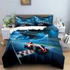 3D Car King Queen Duvet Cover Vintage Lightweight Train Bedding Set for Teens Adult Racing Supercar 2/3pcs Polyester Quilt Cover