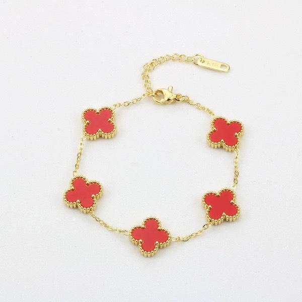 Náramek z nerezové oceli ve stylu korejského jetele: Módní, Všestranná, Neblednoucí Titanová ocel pro ženy