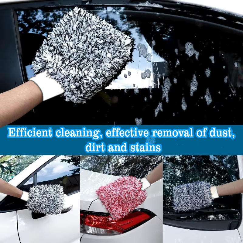 Car Cleaning Gloves Soft Microfiber Wash High Density Scratch Free Gloves Car Wash Car Accessories Accesorios Para Vehículos