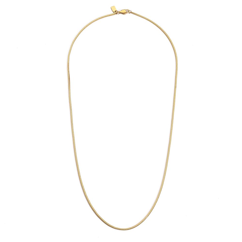 EManco Classic Waterproof Link Chain Stainless Steel 18K Gold Plated Square Link Necklace for Men's Daily Use Party Anniversary