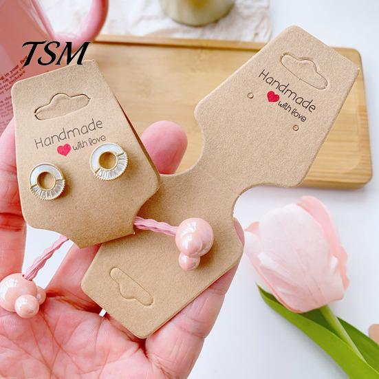Necklace Packaging Cards 100/200 Pcs Bracelet Display Self-Adhesive Jewelry Selling Card Kraft Paper Tags Keychain Hanging Displays for Chokers