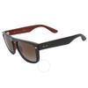 Ray Ban Polarized Brown Gradient Square Unisex Sunglasses Rb4407 6732t5 57