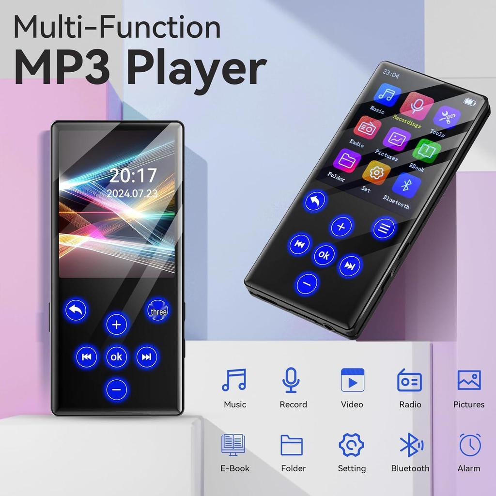 2026 Bluetooth MP3/MP4 Player with External Speaker, Radio, Music, and E-book Playback