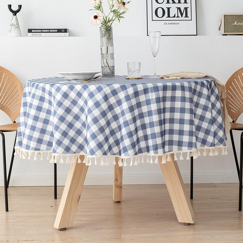 Large Round Linen Tablecloth, TPU Waterproof and Oil-proof Fabric, Suitable for Hotels, Homes, Round Tables, and Guesthouses.