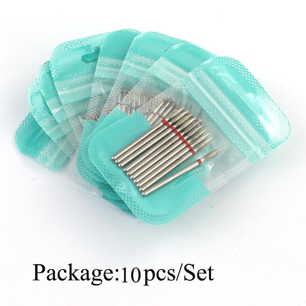 Set de burghie pentru unghii, freza cu diamant, 10 buc, accesoriu pentru manichiura, pedichiură, mașină electrică, perie pentru unghii, unelte pentru bavuri