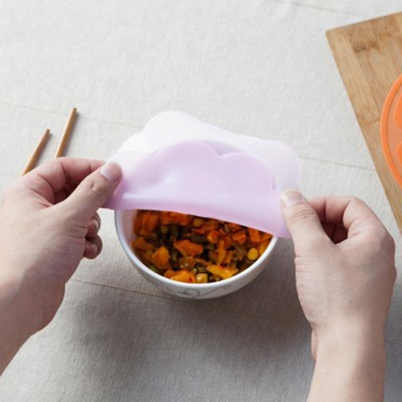 2Pcs Multifunctional Silicone Wraps Seal Cover Stretch Cling Film Food Fresh Keep For Refrigerator K