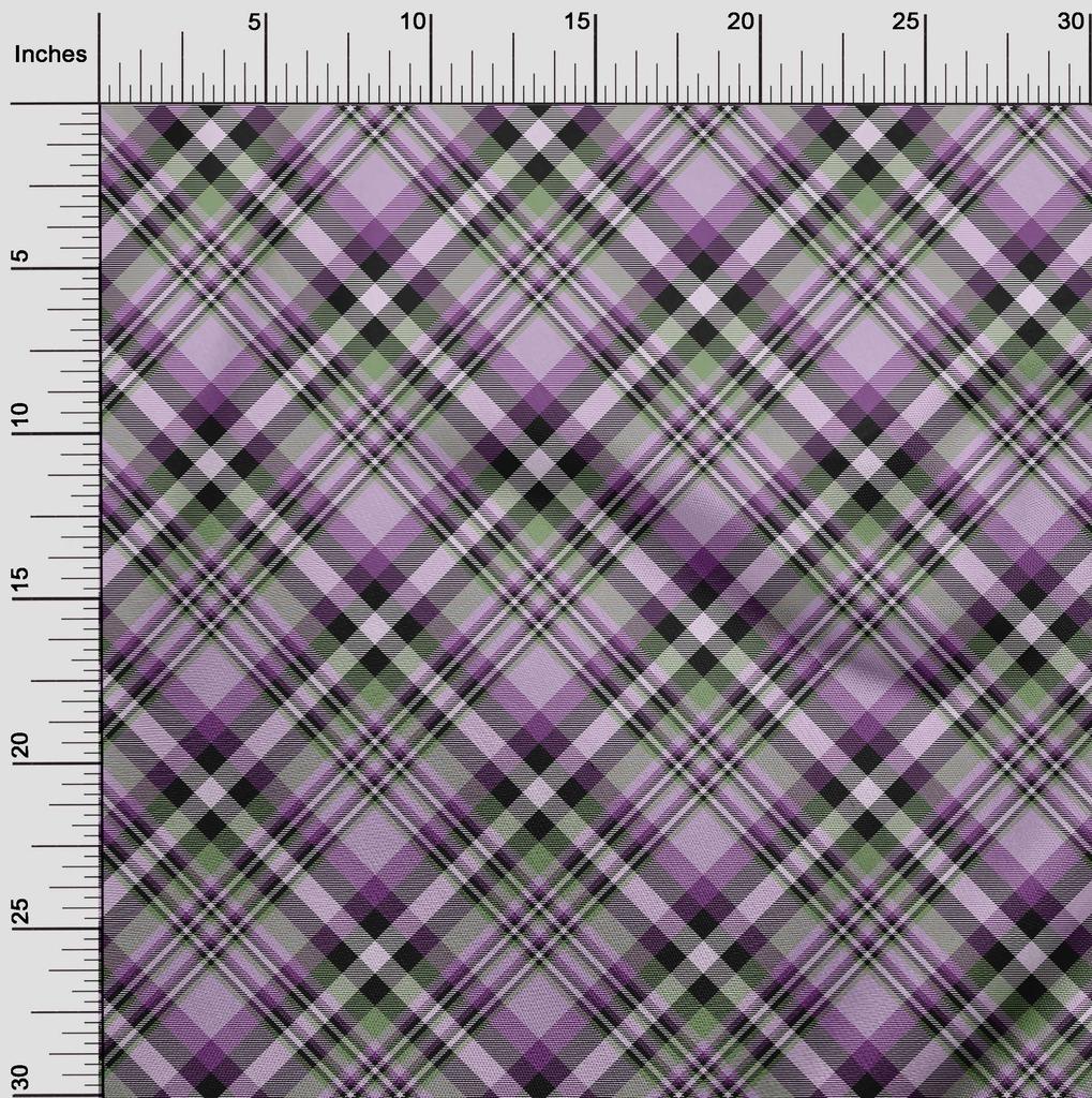 oneOone Cotton Flex Beige Fabric Check Sewing Craft Projects Fabric Prints by Yard 40 Inch