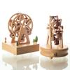 Wooden Carousel Music Box Ornaments Rotatable Hand-cranked Music Box DIY Handmade Birthday Christmas Gift Children’s Toys