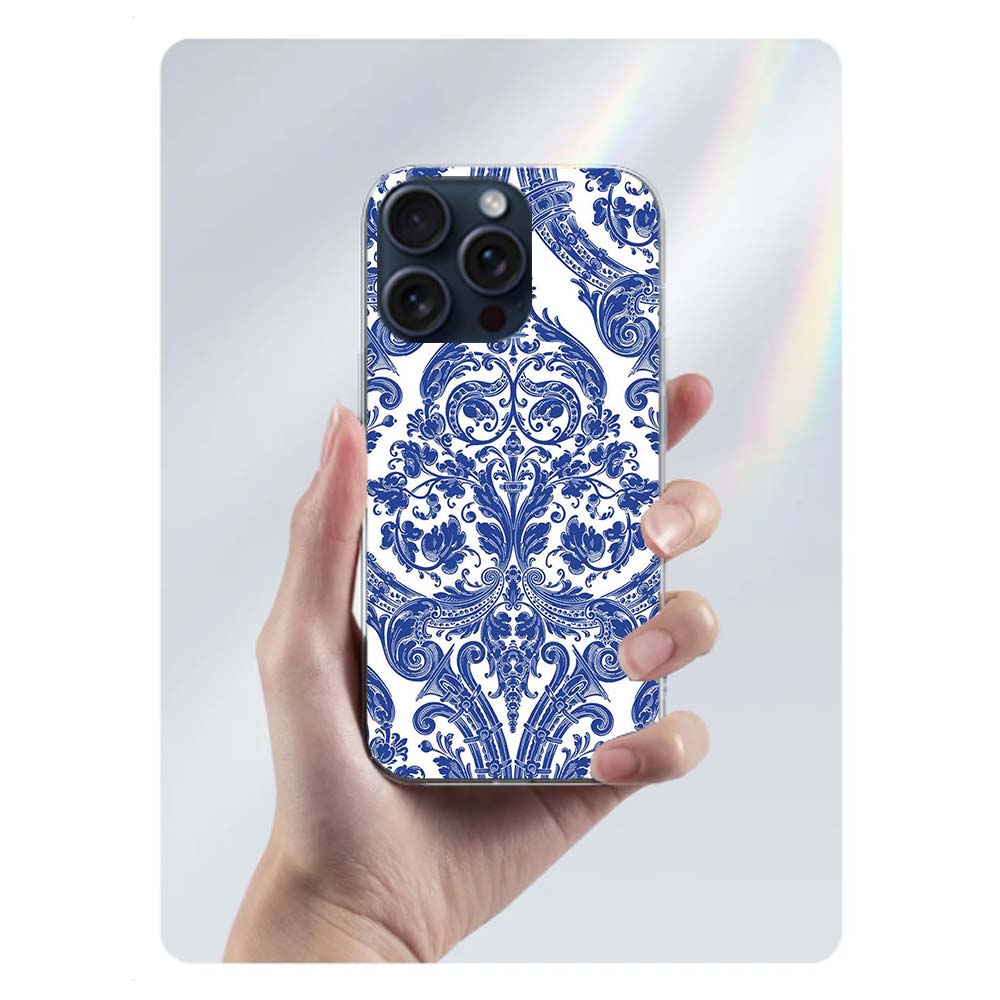Blau weißes Porzellanmuster Klare Handyhülle Für Iphone 17 Air 16 Pro Max 15 Pro 14 Plus 17E 16E 11 13 12 Mini Hüllen Cases Fund