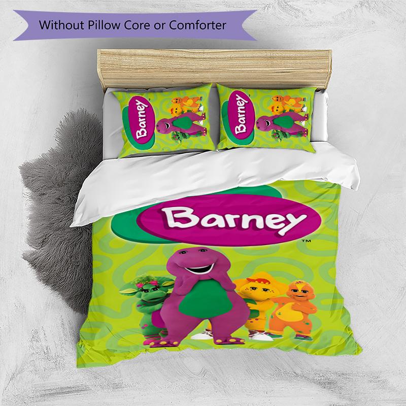 Barney 3pcs Bedding Set Duvet Cover Closure Includes 1 Duvet Cover & 2 Pillowcases for All Seasons Bedroom Home Dorm Decor