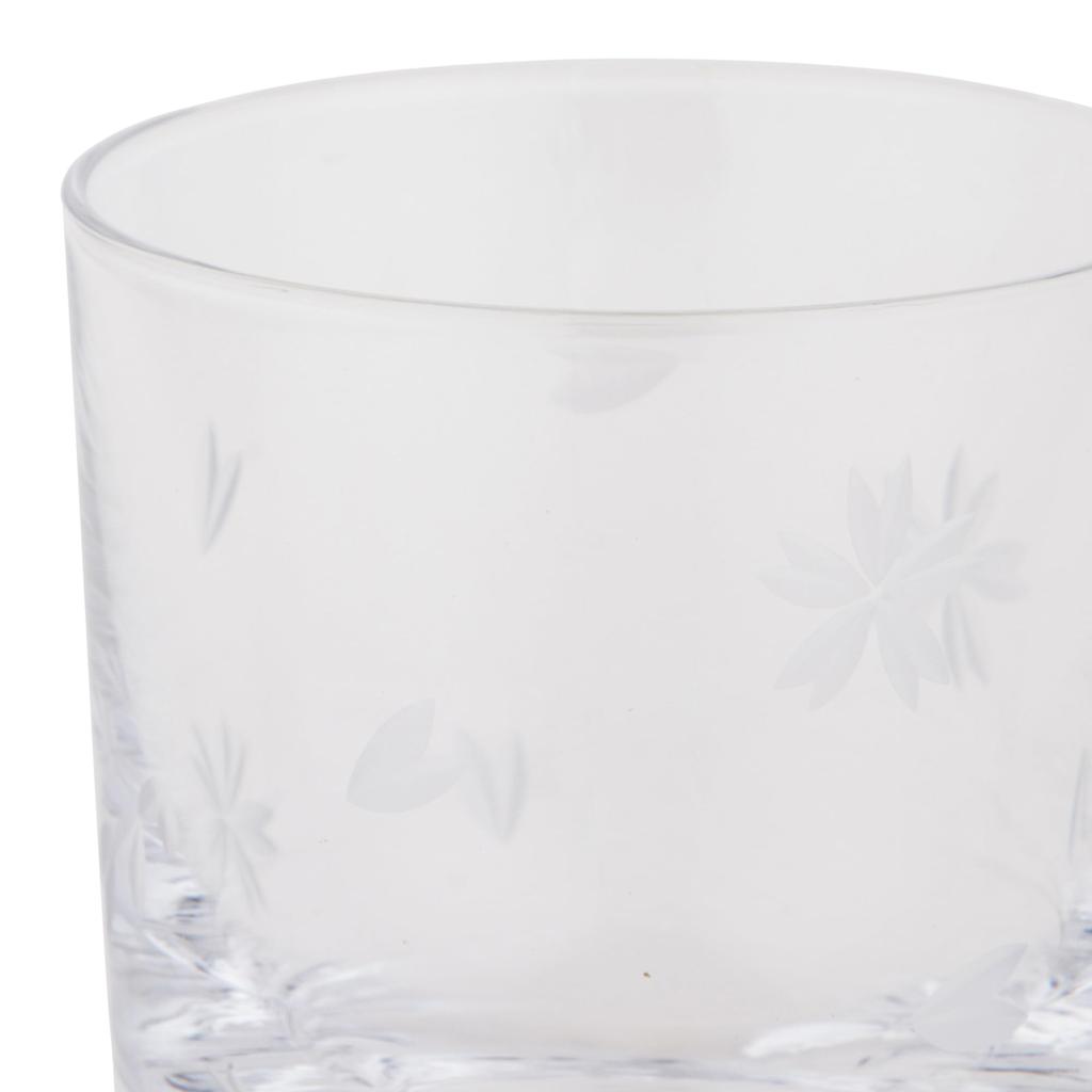 [Authentic Product] Tajima Glass "Edo Glass" Mini Cherry Blossom Mt. Fuji Cherry Blossom Cut Sake Glass, Approx. 5.5cm Diameter x 7.5cm Height, Approx
