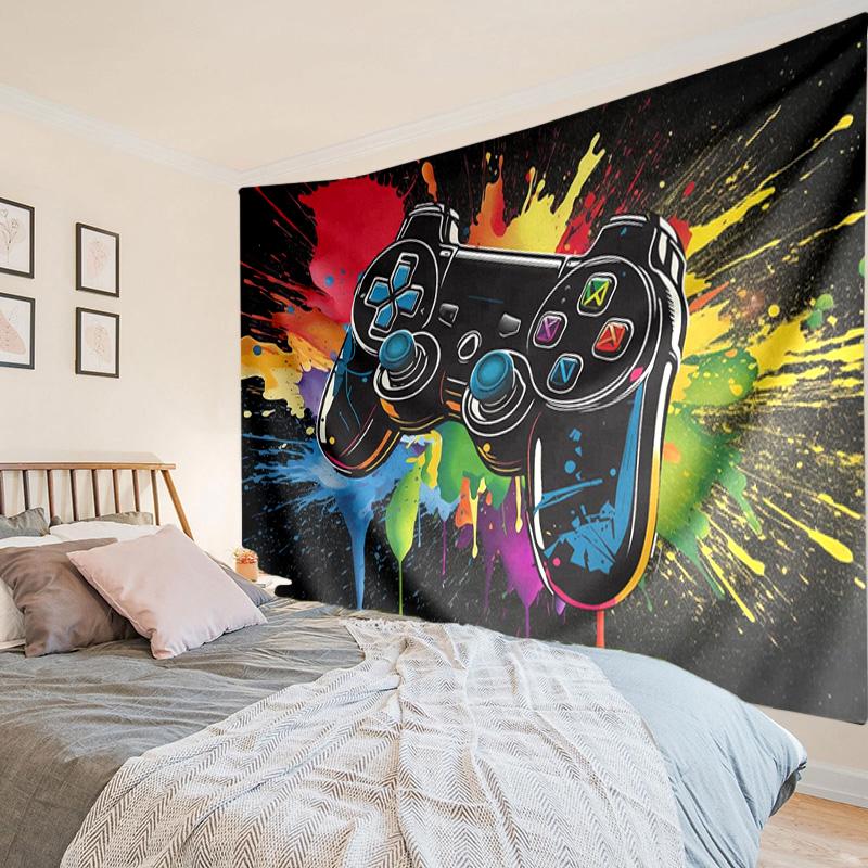 Colorful Gamer Artwork Tapestry Room Decoration Wall Hanging for Living Room Bedroom, dormitory, Birthday and Christmas gifts