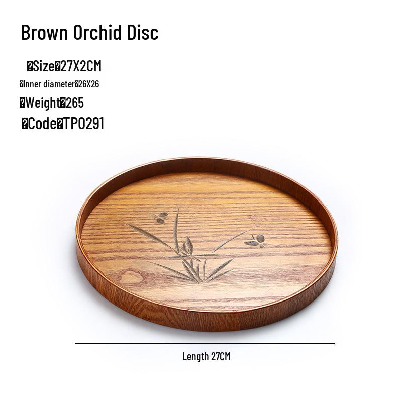 Handcrafted Japanese Orchid Rectangular Wooden Tea Tray with Custom Logo for Hotels and Restaurants