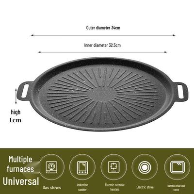 ZISIZ 34cm Maifan Stone Korean BBQ Pan